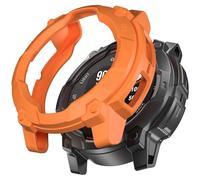 Miimall Armour Case Compatible with Garmin Instinct 3 Solar, Soft TPU Bumper Cover, Anti-Scratch Shockproof Case for Garmin Watch Instinct 3 Solar 50MM-Orange