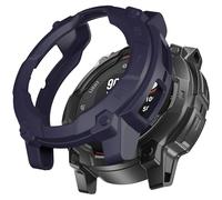 Miimall Armour Case Compatible with Garmin Instinct 3 Solar, Soft TPU Bumper Cover, Anti-Scratch Shockproof Case for Garmin Watch Instinct 3 Solar 45MM-Midnight Blue