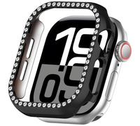 Miimall Bling Case for Apple Watch Series 11/10, Glitter iWatch Series 10 Hard PC Bumper Cover, Diamond Sparkly Cases for Women Girls, Apple Watch 11 Covers 42mm-Black