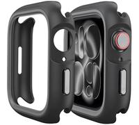 Miimall Case Compatible with Apple Watch Series 11/Series 10, PC+TPU Bumper Cover, Two-tone Protective Cases for iWatch 11 42mm (No Screen Protector)-42mm Black Grey