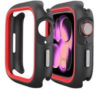 Miimall Case Compatible with Apple Watch Series 11/Series 10, PC+TPU Bumper Cover, Two-tone Protective Cases for iWatch 11 42mm (No Screen Protector)-42mm Black Red