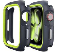 Miimall Case Compatible with Apple Watch Series 11/Series 10, PC+TPU Bumper Cover, Two-tone Protective Cases for iWatch 11 42mm (No Screen Protector)-42mm Black Yellow