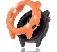 Miimall Case Compatible with Garmin Forerunner 255S/Forerunner 255S Music, Ultra-Thin Protective Frame Shockproof Silicone All-Around Protective Cover for Forerunner 255S 41mm - Orange