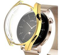Miimall Case for Huawei Watch GT 3 42mm/46mm, Ultra-thin HD Soft TPU Screen Protector Bumper Protective Shell Shockproof All-Around Protective Case Cover for Huawei Watch GT3-Gold