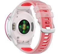 Miimall Colourful Strap for Garmin Forerunner 570 42mm/Forerunner 165/55/645/245, 20mm Band for Garmin Vivoactive 6/5/3, Vivomove/Venu/Approach S12 S50 S44 S42 Replacement Strap for Girls-Clear Red