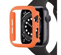 Miimall Compatible with Apple Watch SE/Series 6/5/4 44mm Bumper Protective Case, Super Thin Matte Hard PC Lightweight Slim Scratch-proof Fall-proof Cover for iWatch 44mm(Orange)