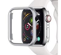 Miimall Compatible with Apple Watch Series 6/5/4/SE 44mm, [Metallic luster] Aluminum Alloy Metal Bumper Case Scratch-resistant Shock-proof Protective Shell Cover for iWatch 44mm(Gray)