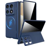 Miimall Compatible with Motorola Razr Fold Case, PC Shockproof Cover, Case with [Privacy Screen Protector], [Wireless Charging], [Foldable Kickstand], Non Slip Cover for Motorola Razr70 Fold, Blue