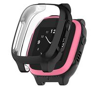 Miimall Compatible with Xplora X5 Play Case, Soft TPU Bumper with HD Screen Protector, Anti-Scratch Shockproof Shell Full Protective Case Cover for Xplora X5 Play Kids Smartwatch-Black