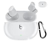 Miimall for Beats Studio Buds Case, [Anti-Lost Keychain] [Front LED Visible] TPU Skin Cover Crystal Clear Ultra-Thin Anti-Yellowing Anti-Drop Shockproof Full Protective Cover for Beats Studio Buds