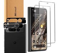 Miimall for Google Pixel Fold Screen Protector Tempered Glass, 2 Pack Front Screen Protector + 2 Pack Camera Lens Protector, High Transparency Anti-scratch Bubble Free Protective Film for Pixel Fold