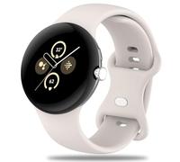 Miimall for Google Pixel Watch 3 41mm/2/1 Silicone Strap, Quick Fit Flexible Band Breathable Lightweight Adjustable Quick Release Replacement Band for Google Pixel Watch 2/1-Official White