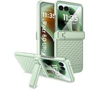 Miimall for Motorola Razr 60 Ultra Screen Protector Case, [Hinge Protection & Kickstand] Women Girls Non-slip Anti-Scratch Slim Thin Heavy Duty Rugged Motorola Razr 60 Ultra Cover-Mint Green