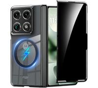 Miimall for Motorola Razr Fold Case with Privacy Screen Protector, [Compatible with MagSafe] [Hinge Protection], Anti Spy Magnetic Slim Shockproof Dustproof Heavy Duty Cover for Razr70 Fold-Black