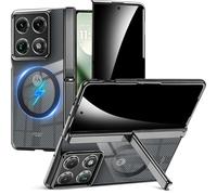 Miimall for Motorola Razr Fold/Motorola Razr70 Fold Case with Privacy Screen Protector, [Compatible with MagSafe] [Hinge Protection] [Stand], Anti Spy Magnetic Slim Shockproof Heavy Duty Cover-Black