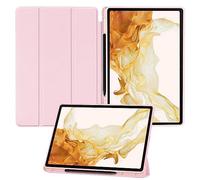 Miimall for Samsung Galaxy Tab S10 Plus 2024/ Galaxy Tab S9 Plus 2023 Case, PU Leather Protective Shell with Auto Sleep/Wake Function Anti-Scratch Full Coverage Bumper Cover for Galaxy Tab S10+, Pink