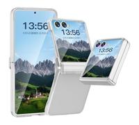 Miimall for Samsung Galaxy Z Flip 7 Clear Case with Screen Protector & Hinge Protection, [Wireless Charging] [Heavy Duty] Slim Shockproof Anti-Drop Full Body Protective Cover for Samsung Flip 7-Clear