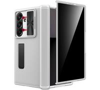 Miimall for Samsung Galaxy Z Fold 7 Case and Privacy Screen Protector, [Slide Camera Lens Cover] [Hinge Protection] [Kick stand], Military Grade Protection Rugged Full Body Cover for Z Fold 7, Silver
