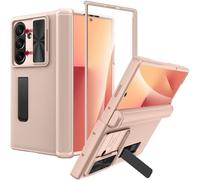 Miimall for Samsung Galaxy Z Fold 7 Case with Camera Lens Cover, [Hinge Protector] [Kick Stand] [Front Screen Protector] [Military Grade Drop Protection], Shockproof Heavy Duty Case for Fold 7, Gold