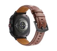 Miimall Genuine Leather Strap for Samsung Galaxy Watch Ultra 47mm 2026/2025/2024, Skin-friendly No Gap Casual & Business Band, Samsung Galaxy Watch Ultra 2/1 Strap for Men Women-Brown