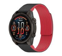 Miimall Magnetic 20mm Strap for Garmin Fenix 8 43mm/7S Pro Solar/7S Pro/7 S, Quickfit Loop Sport Strap, Soft Silicone Band for Fenix 6S Pro/6S/5S Plus/5S/Epix Pro 42mm/Instinct E 40mm-Black Red