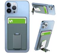 Miimall Magnetic Card Holder for iPhone 17, iPhone 16 Wallet Case with MagSafe Kickstand, Silicone Pockets Slim Shield Card Slot Anti-Fingerprint Magnetic Phone Stand for iPhone 15/14/13 Pro-Green
