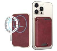 Miimall MagSafe Wallet for iPhone 17 16 15 14 Series, Google Pixel 10 Pro Fold, [3-Card Holder] [Magnetic Attraction], Vegan Leather Slim Minimalist Magnetic Wallet MagSafe Card Holder, Red