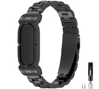 Miimall Metal Band for Google Fitbit Air, No Gap Slim Stainless Steel Strap, Elegant Luxury Business Classy Adjustable Waterproof Replacement Bracelet for Fitbit Air for Men Women, Black