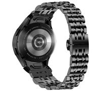 Miimall Metal Strap Compatible with Samsung Galaxy Watch 7/FE, One Click Stainless Steel Band for Galaxy Watch 6/5/4, 6 Classic/4 Classic/5 Pro Replacement Strap for Men-Black