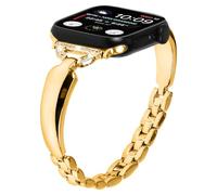 Miimall Metal Strap for Apple Watch Series 10 9 8 7 6 5 4 3 2 1 SE 2/1, Bling Diamond Zinc Alloy Strap for iWatch 42mm(Series 10) 41mm 40mm 38mm, Adjustable Replacement Band for Women Girl-Gold