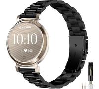 Miimall Metal Strap for Garmin Lily 2/Lily2 Active/Lily 2 Classic Stainless Steel Watch Band, Elegant Classy Slim Metal Bracelet, Waterproof Adjustable Replacement Straps for Women Ladies-Black