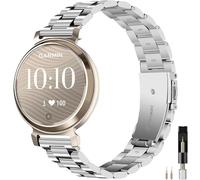 Miimall Metal Strap for Garmin Lily 2/Lily2 Active/Lily 2 Classic Stainless Steel Watch Band, Elegant Classy Slim Metal Bracelet, Waterproof Adjustable Replacement Straps for Women Ladies-Silver