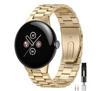 Miimall Metal Strap for Google Pixel Watch 4/3/2/1 41mm, Ultra-thin No Gap Stainless Steel Band Folding Clasp Adjustable Replacement Wristband for Pixel Watch 4 41mm 2025-Gold