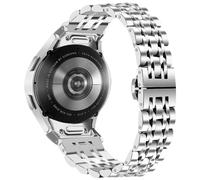 Miimall Metal Strap for Samsung Galaxy Watch 7/FE, One Click Stainless Steel Band for Galaxy Watch 6/5/4, 6 Classic/4 Classic/5 Pro Replacement Strap for Men