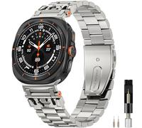 Miimall Metal Strap for Samsung Galaxy Watch Ultra 47mm 2025/2024, One-Click Stainless Steel Strap, Adjustable No Gap Business Bracelet, Samsung Watch Ultra Replacement Band for Men Women-Starlight