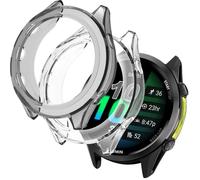 Miimall Pack of 2 Silicone Case No Glass for Garmin Forerunner 970 Protective Case, Lightweight Ultra Thin Case Soft Flexible TPU Half Area Cover Housing for Forerunner 970 Protection Cover, Clear +