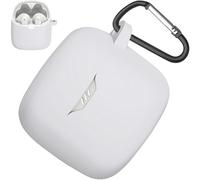 Miimall Protective Case for JBL Tune Flex 2, Wireless Charging, Dust Plug, Keychain, LED Visible, Anti-drop Shockproof Silicone Cover for JBL Tune Flex 2-White