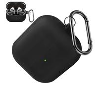 Miimall Protective Case for Samsung Galaxy Buds 3 FE/Buds 3 Pro/Buds 3 Earbuds Cover, [Wireless Charging] [Dust Plug] [Keychain] [LED Visible] Anti-drop Shockproof Galaxy Buds 3 Silicone Case-Black