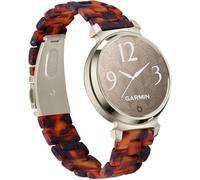 Miimall Resin Strap for Garmin Lily 2/Lily2 Active/Lily 2 Classic, Elegant Classy Slim Resin Bracelet, Lightweight Waterproof Sport Band for Women Ladies Girls-Tortoiseshell/Champagne Buckle