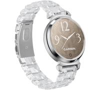 Miimall Resin Strap for Garmin Lily 2/Lily2 Active/Lily 2 Classic, Elegant Classy Slim Resin Bracelet, Lightweight Waterproof Sport Band for Women Ladies Girls-Transparent/Silver Clasp