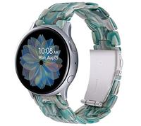 Miimall Resin Strap for Samsung Galaxy Watch 7 FE 6 5 4 40mm 44mm/6 Classic 43mm 47mm/5 Pro/4 Classic, 20mm Lightweight Band with Stainless Steel Buckle Wristband for Galaxy Watch 7(Facebook Green)