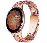 Miimall Resin Strap for Samsung Galaxy Watch 7 FE 6 5 4 40mm 44mm/6 Classic 43mm 47mm/5 Pro 45mm/4 Classic, 20mm Lightweight Band with Stainless Steel Buckle Wristband for Galaxy Watch 7(Facebook Red)