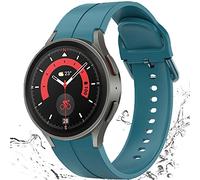 Miimall Silicone Strap for Samsung Galaxy Watch FE, Galaxy Watch 7/6/5/4 Band 40mm 44mm，Watch 6 Classic 43/47mm，Watch 5 Pro 45mm，Watch 4 Classic 42/46mm，Flexible No Gap Replacement Band-Azure