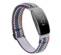 Miimall Sport Strap Compatible with Fitbit Inspire 2/Inspire HR/Inspire, Soft Nylon Elasticity Wristband Slim Skin-Friendly Adjustable Replacement Breathable Band Women Men for Fitbit Luxe-Pink black