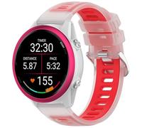 Miimall Sport Strap for Garmin Forerunner 970/265/255/Forerunner 570 47mm, 22mm TPU Strap for Vivoactive 4/Venu 3/2, Garmin Watch Darth Vader/First Avenger 45mm Replacement Band for Girls-Clear Red