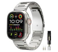 Miimall Titanium Strap for Apple Watch Ultra 3 Series 11 10 9 8 7 6 5 4 SE 3 2 1, Lightweight No Gap Adjustable Metal Band for iWatch 10/11 46mm, iWatch 49mm 45mm 44mm 42mm Replacement Strap Men