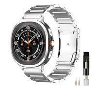Miimall Titanium Strap for Samsung Galaxy Watch Ultra 2026/2025/2024, No Gap Lightweight Business Titanium Band, Samsung Galaxy Watch Ultra 2/1 47mm Metal Replacement Strap for Men Women-Silver