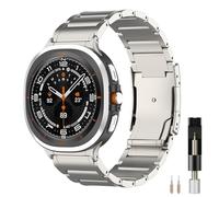 Miimall Titanium Strap for Samsung Galaxy Watch Ultra 2026/2025/2024, No Gap Lightweight Business Titanium Band, Samsung Galaxy Watch Ultra 2/1 47mm Metal Replacement Strap for Men Women-Titanium