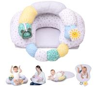 MIIMER 4-in-1 Tummy Time & Nursing Pillow with High, Firm, Large Area, Detachable Seated Support Cushion, Removable and Machine Washable Slipcovers, Baby Play Mat 0-24 Months
