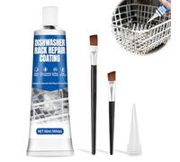 Miioto Dishwasher Basket Rust Repair, Dishwasher Rust Deterrent, Dishwasher Basket Repair Rubber, Waterproof High Temperature Resistant, Repair of Rubber Parts in Dishwasher Basket, 50 ml (White)